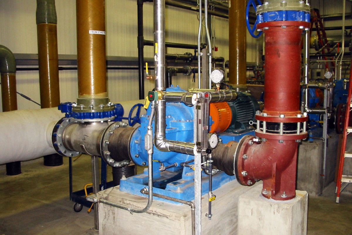 New pumps and piping were installed in the brewery