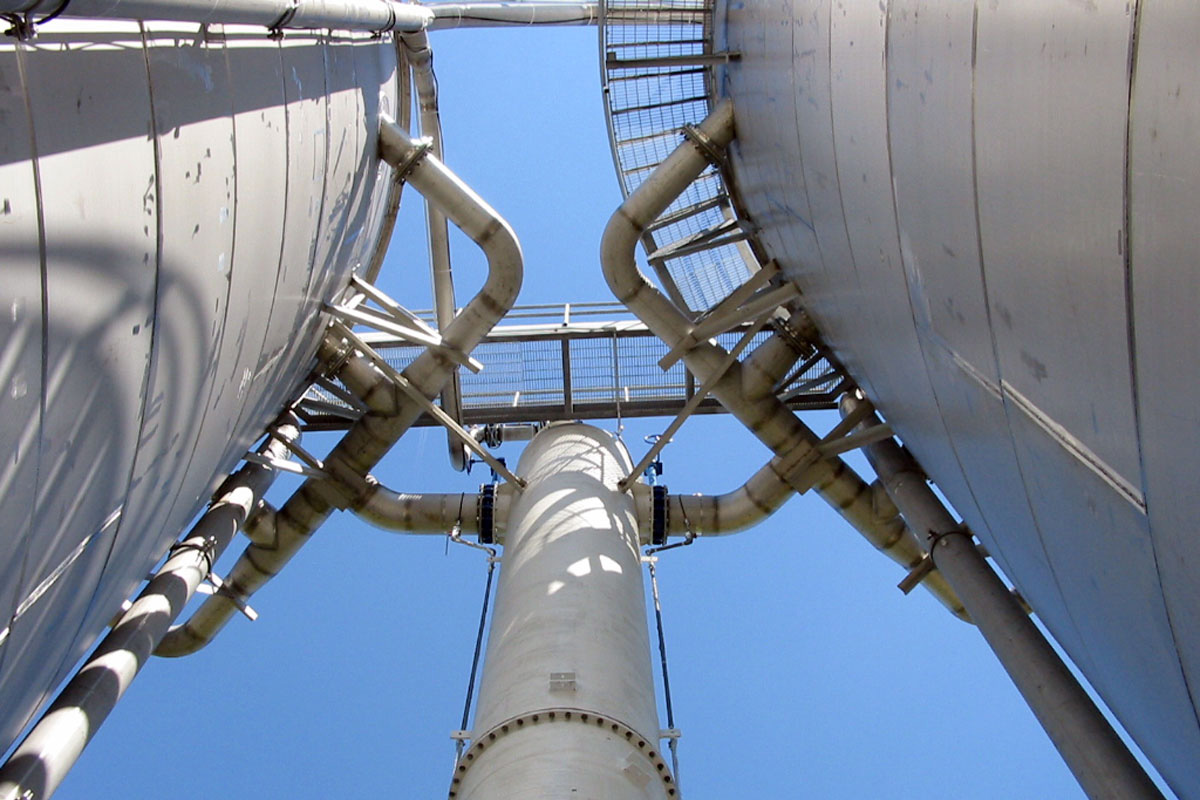 Unique view of the BERS processing tanks