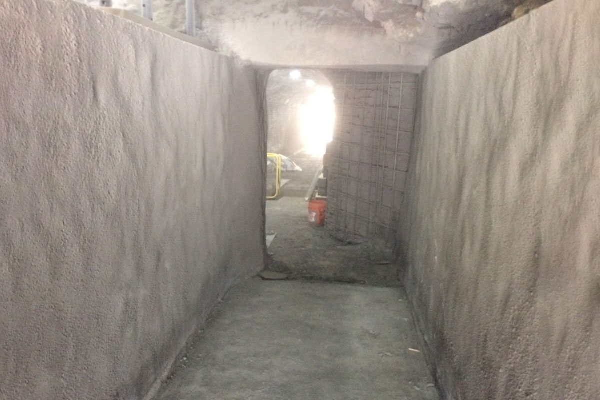 A section of one of the repaired tunnels