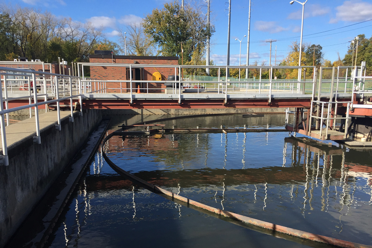 Clarifier before the necessary repairs were to begin