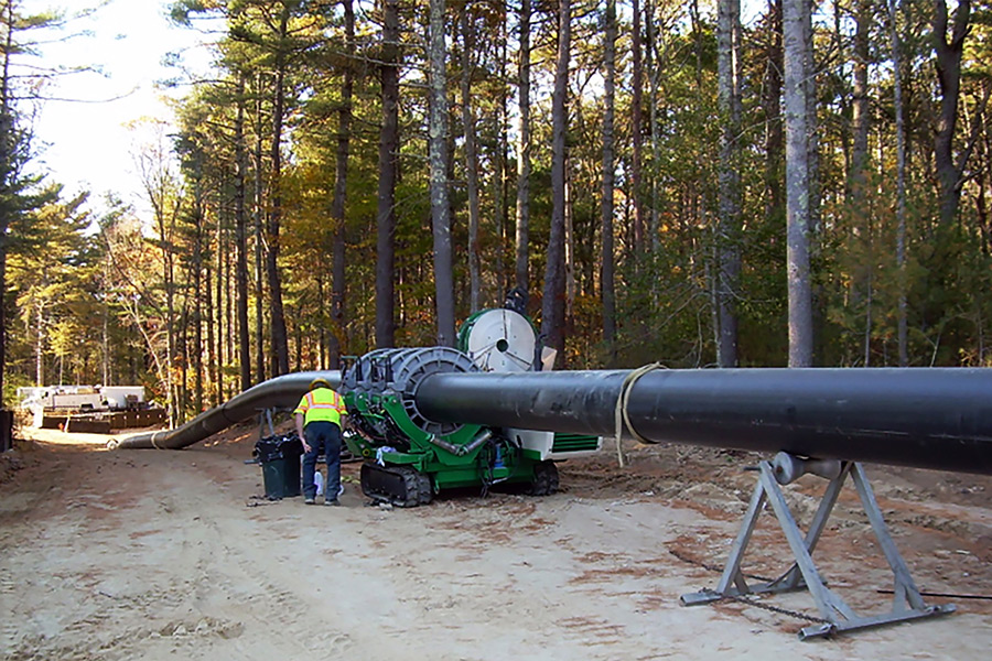 Fusing the 24 inch raw water intake piping that brings water from Long Pond to the treatment plant 