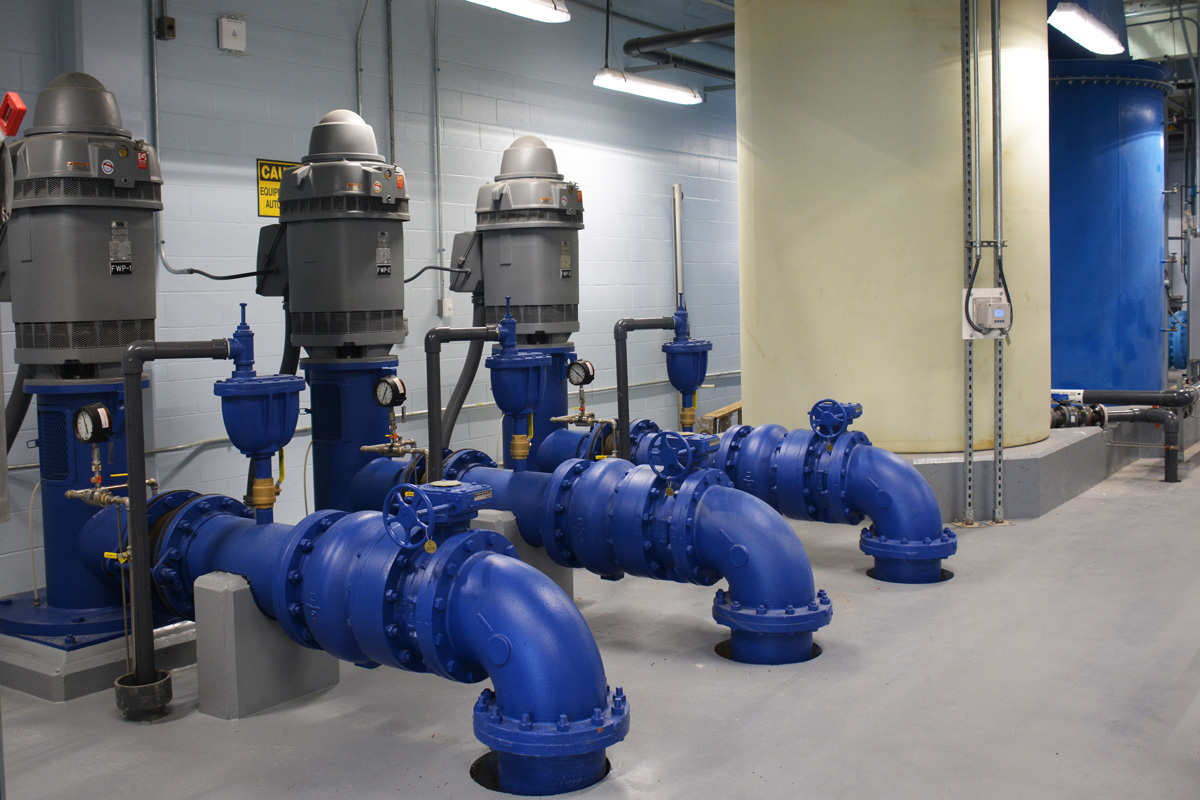 Vertical water pumps that are monitored by the automated control system