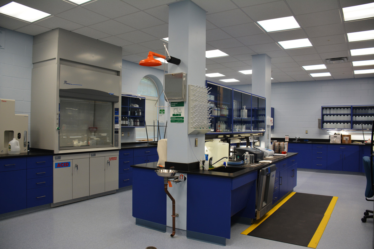 The lab and water testing area in the new Long Pond Water Treatment Plant