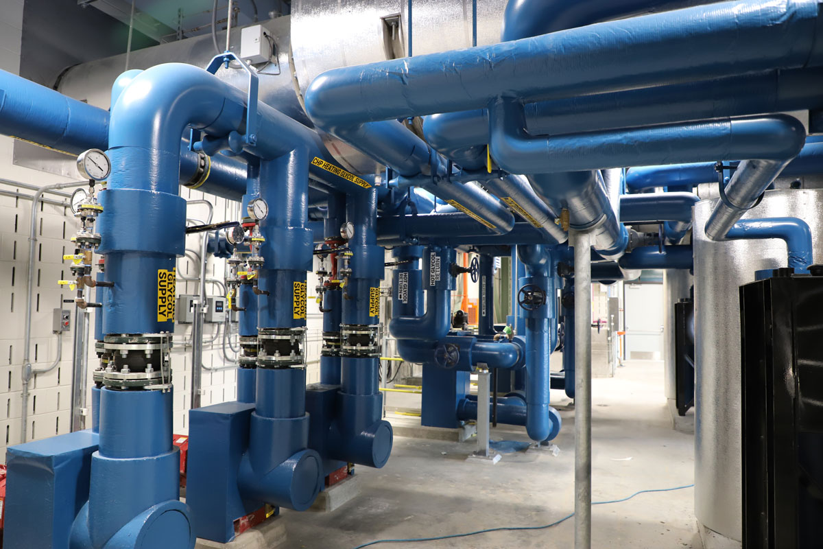 Some of the process piping and pumps that were installed as part of the GLSD project