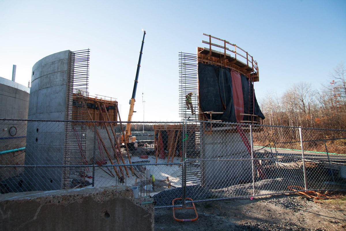 The digester walls are carefully constructed to exact specifications