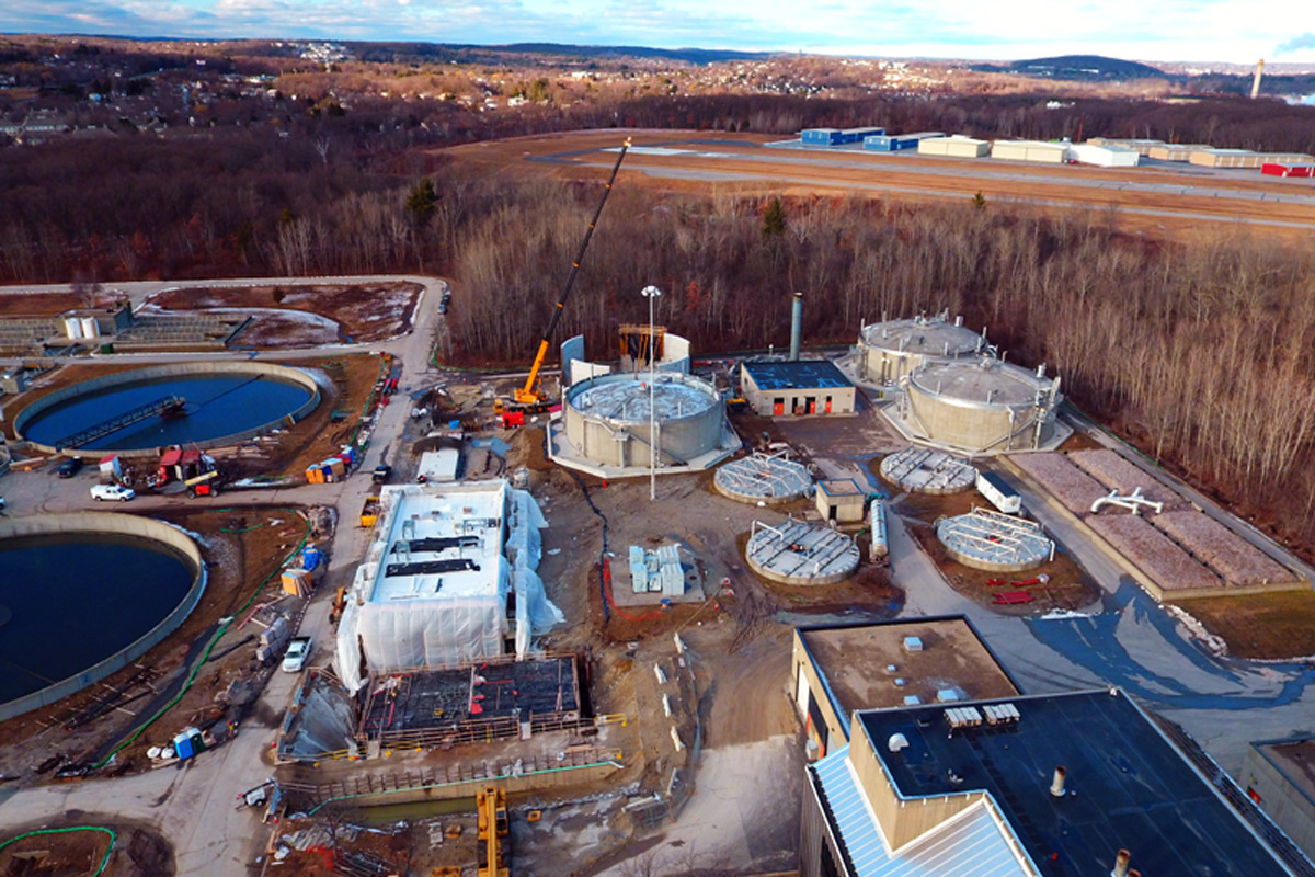 A view of the facility with the construction of the organics-to-energy project