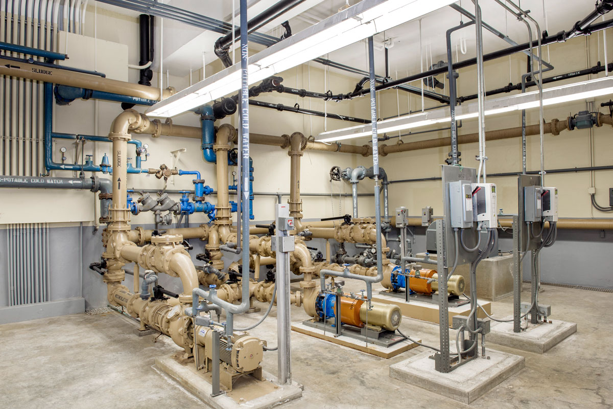 New sludge pump installation in the main treatment building