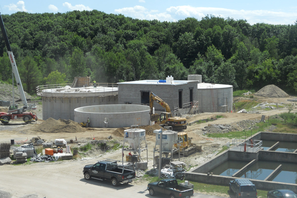 The anaerobic digesters being constructed as part of the CHP project