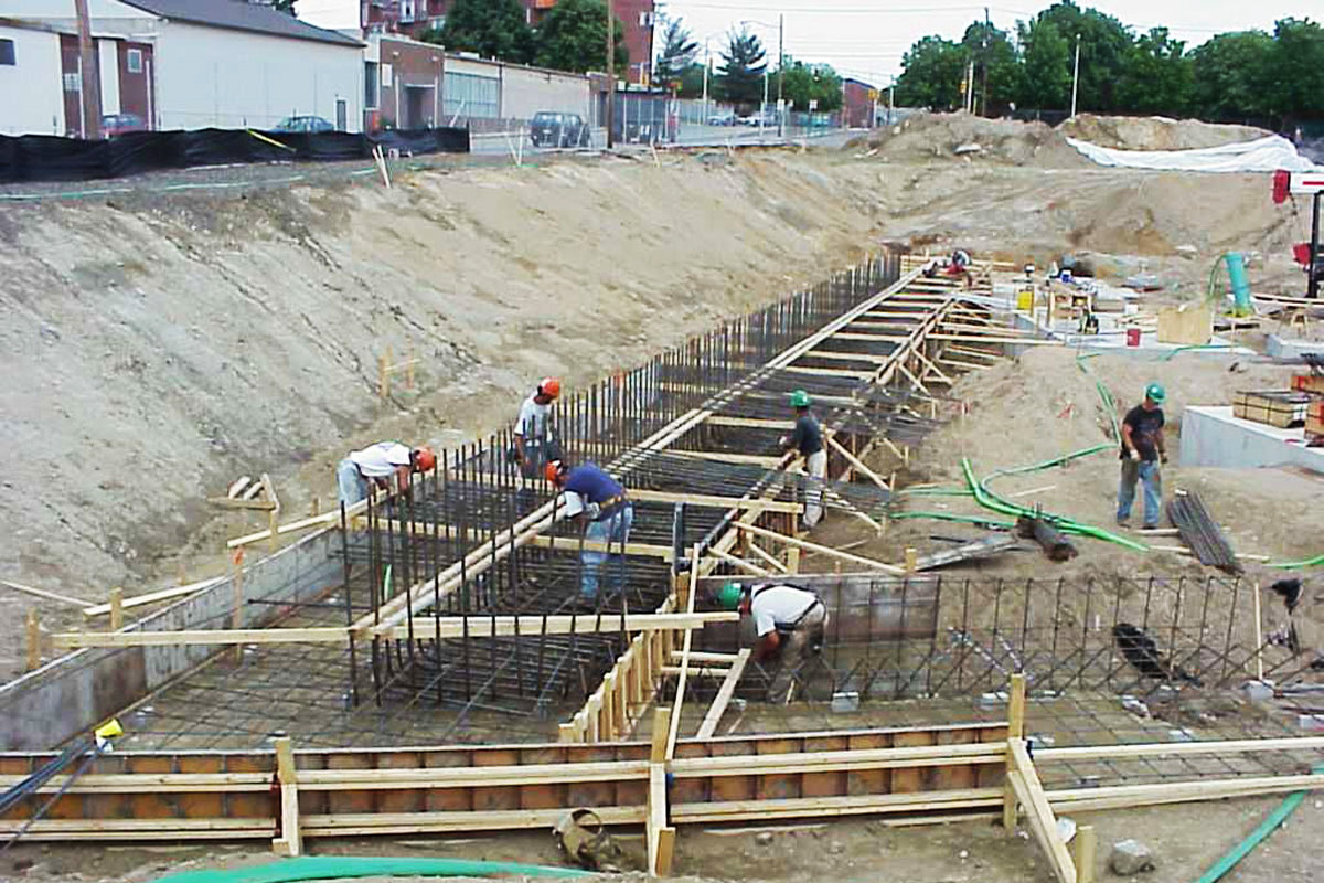 All footings and concrete forms were part of the Manchester Civic Center project