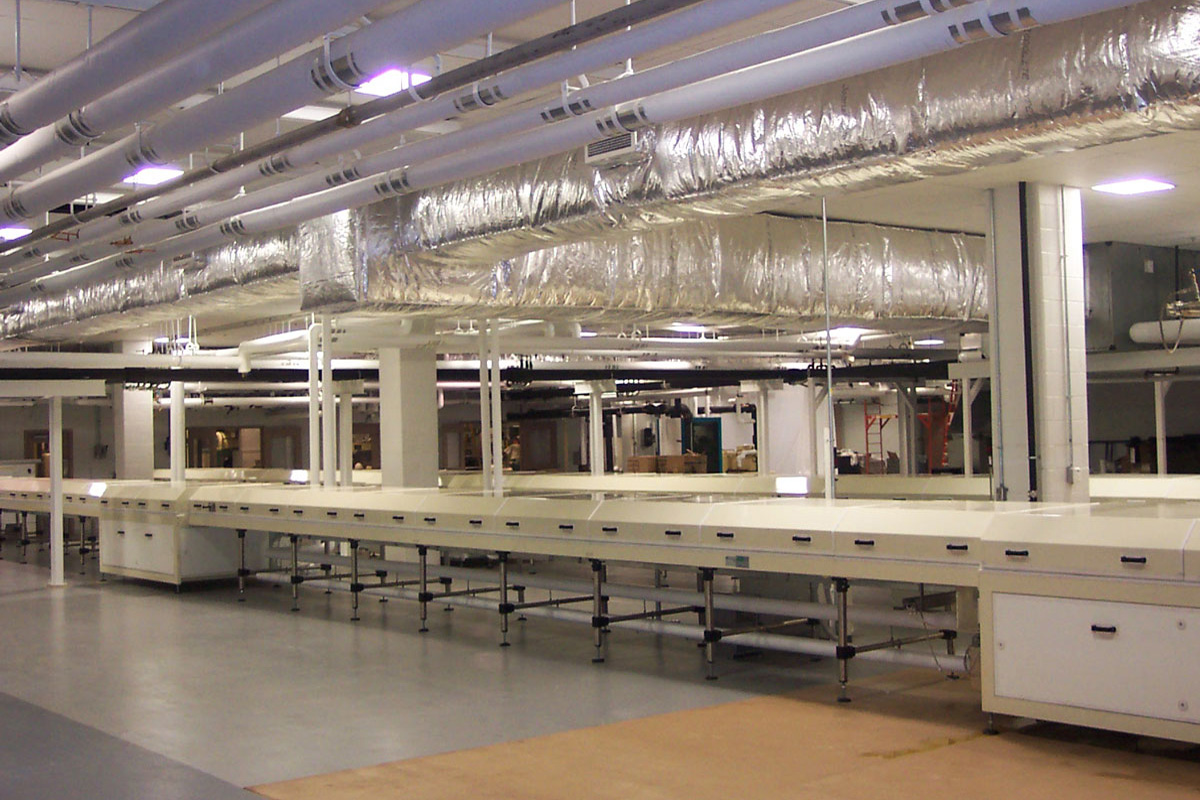 Production line in the chocolate manufacturing plant