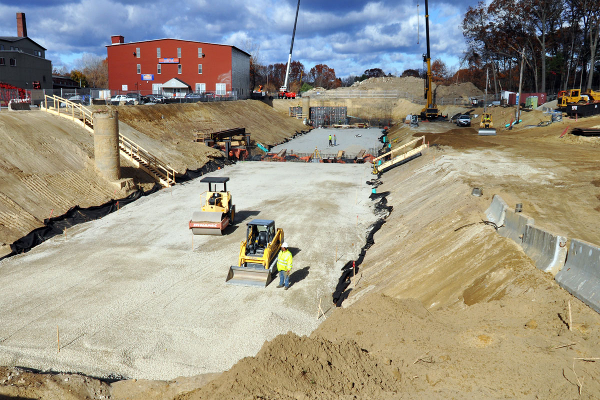 Excavation for the 1-million gallon Combined Sewer Overflow facility in Nashua, NH