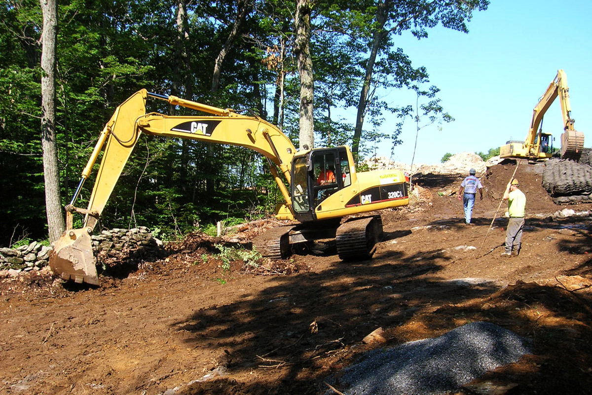 Building the access road for the Wind Turbine Install - Princeton MA