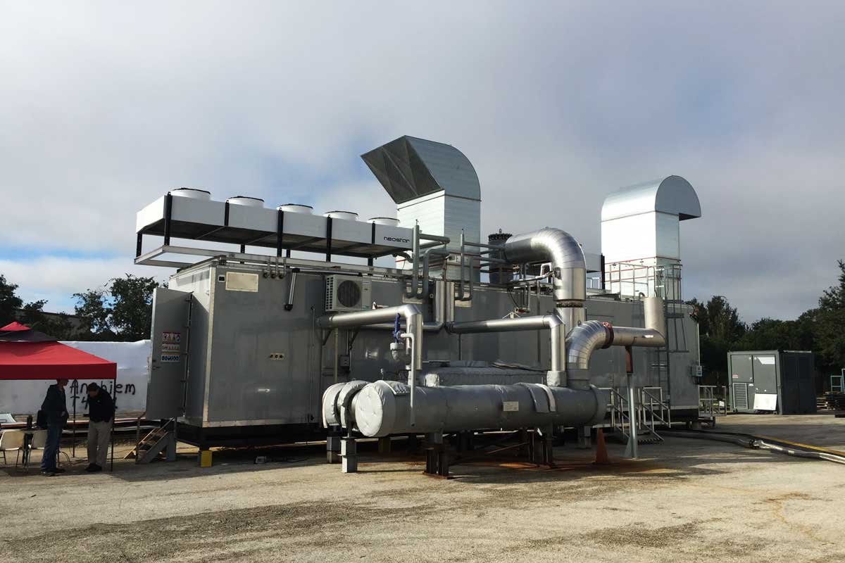 The completed Combined Heat & Power unit during witness testing.