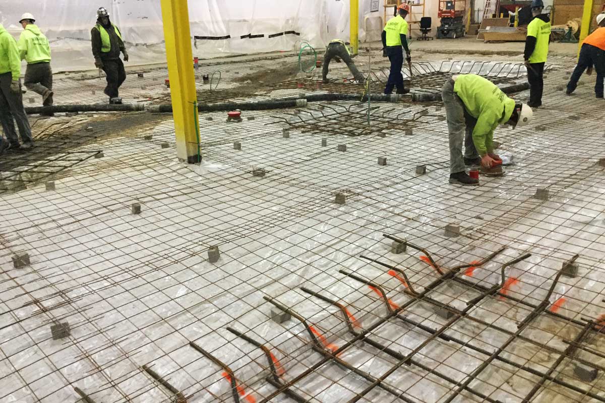 More work on the floor of the facility