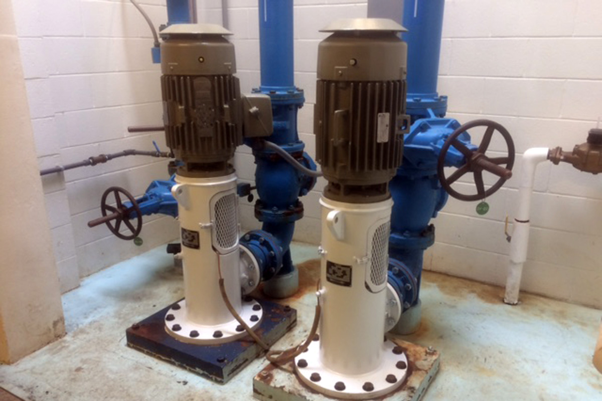 Newly installed 10 HP raw water pumps