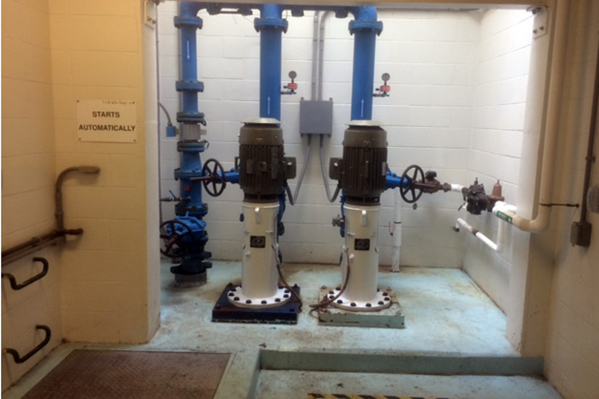 Another view of the raw water pumps