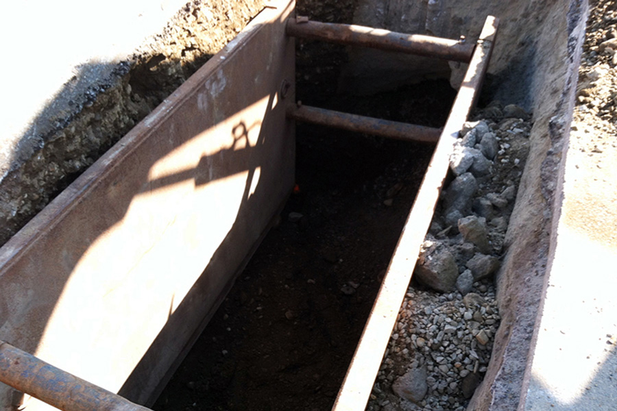 Proper trenching so that the basin can be worked on safely