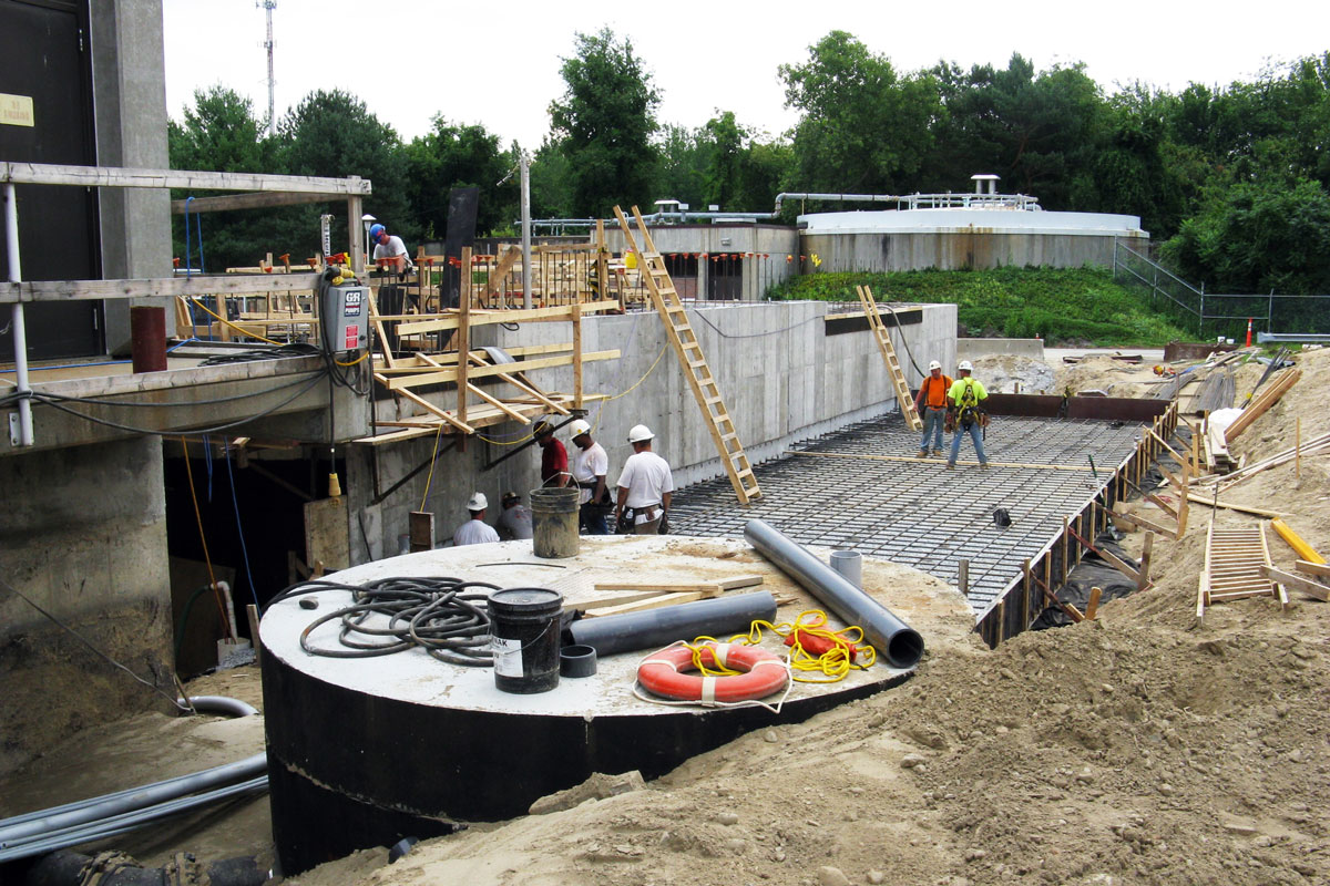 More construction of the building to house the Nutrient Removal System