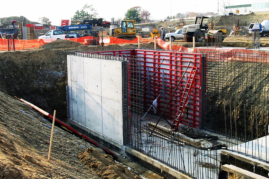 Concrete placements for the new facility