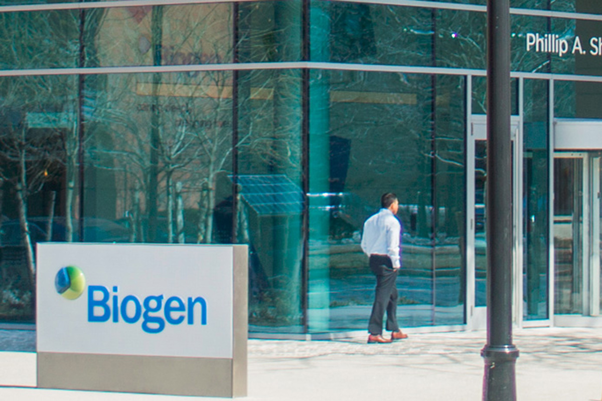 Another Biogen sign located in Cambridge, MA