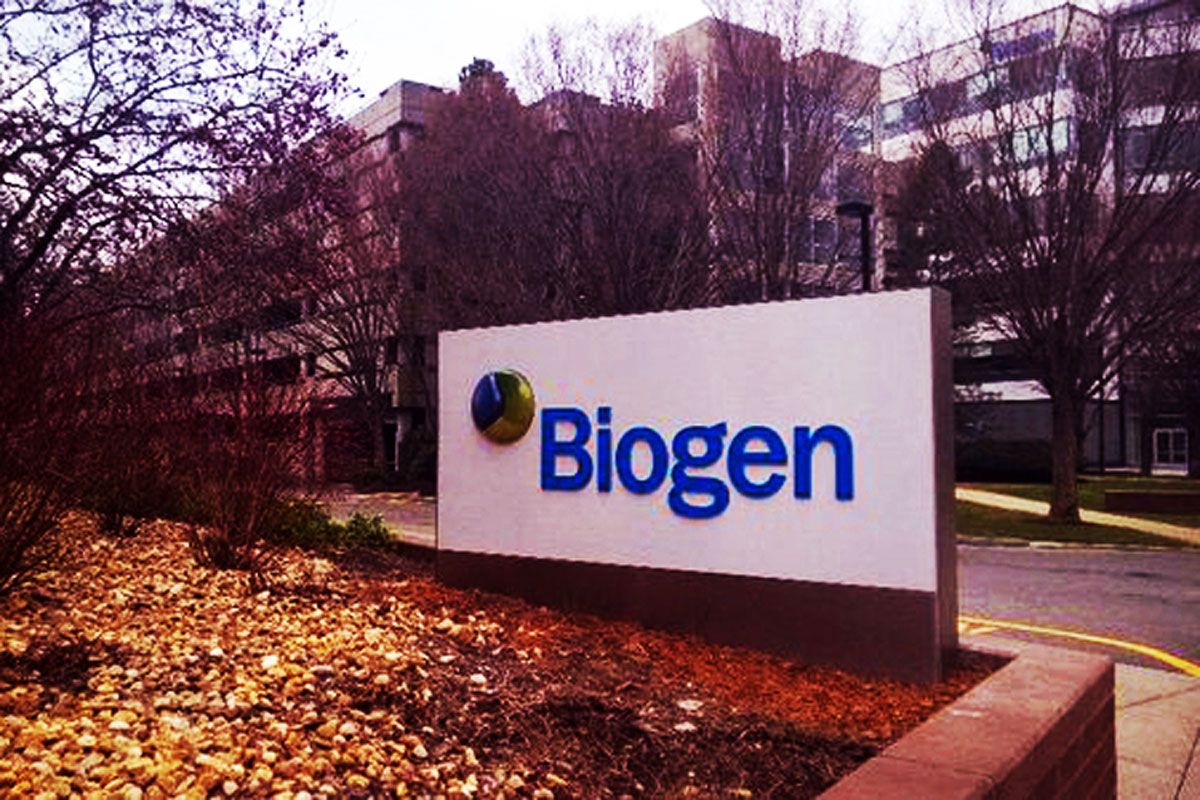 A total of 30 Biogen signs were set on specially designed foundations in Cambridge, MA