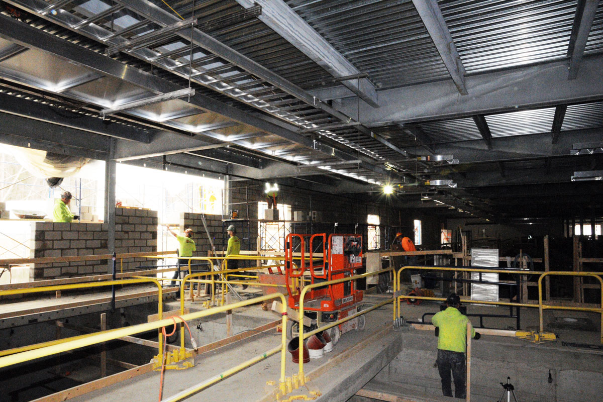 Progress on the interior of the water treatment building