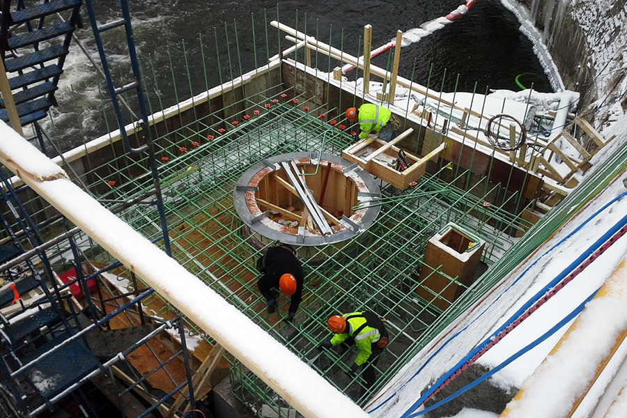 Preparing the base for the turbine install