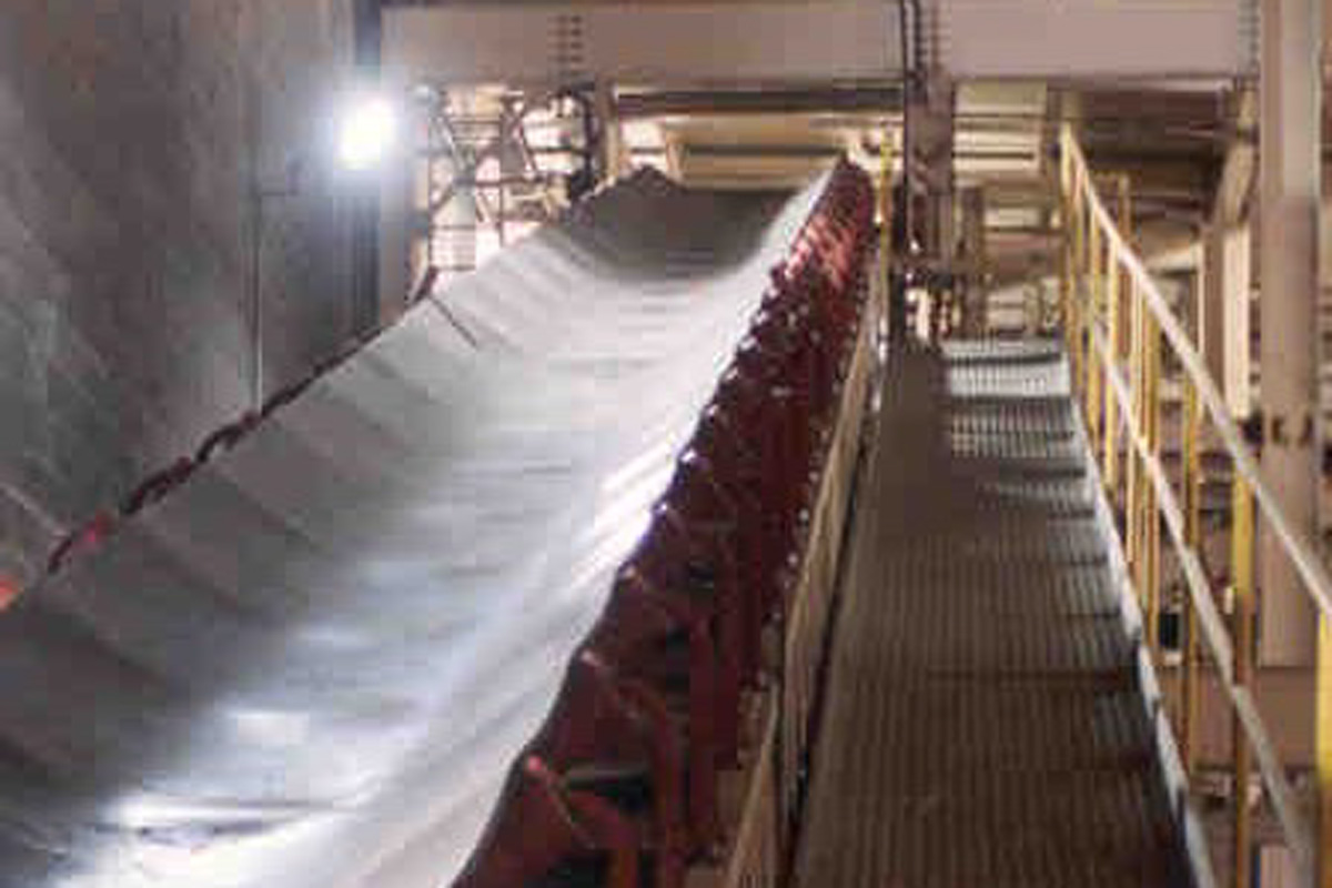 Closeup of a second conveyor