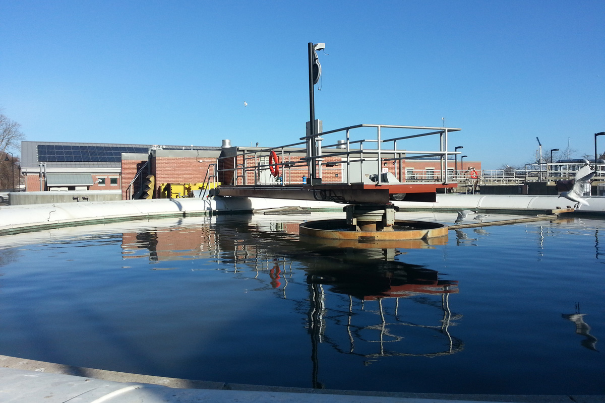 Existing clarifier at the Newburyport, MA wastewater treatment plant