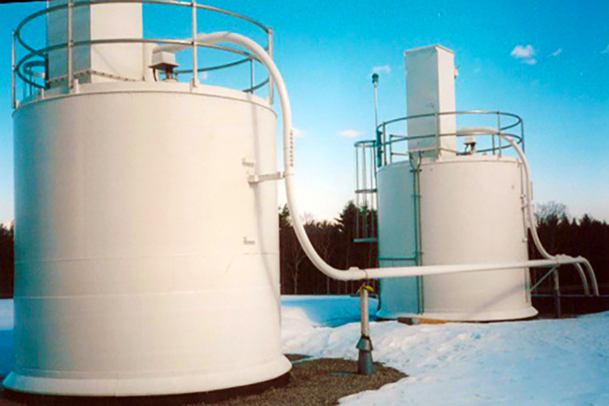 Two-million gallon two-zone storage tanks for treated water