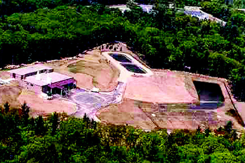 The water treatment plant during construction