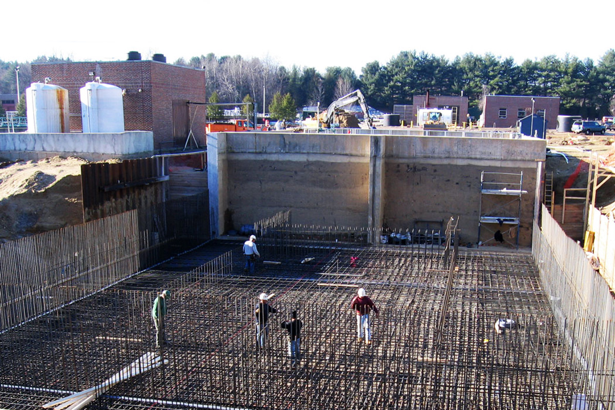 Constructing the foundation for the new influent pump station