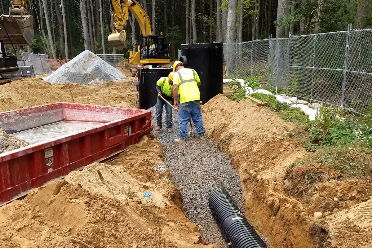 Laying a 12 inch drain pipe