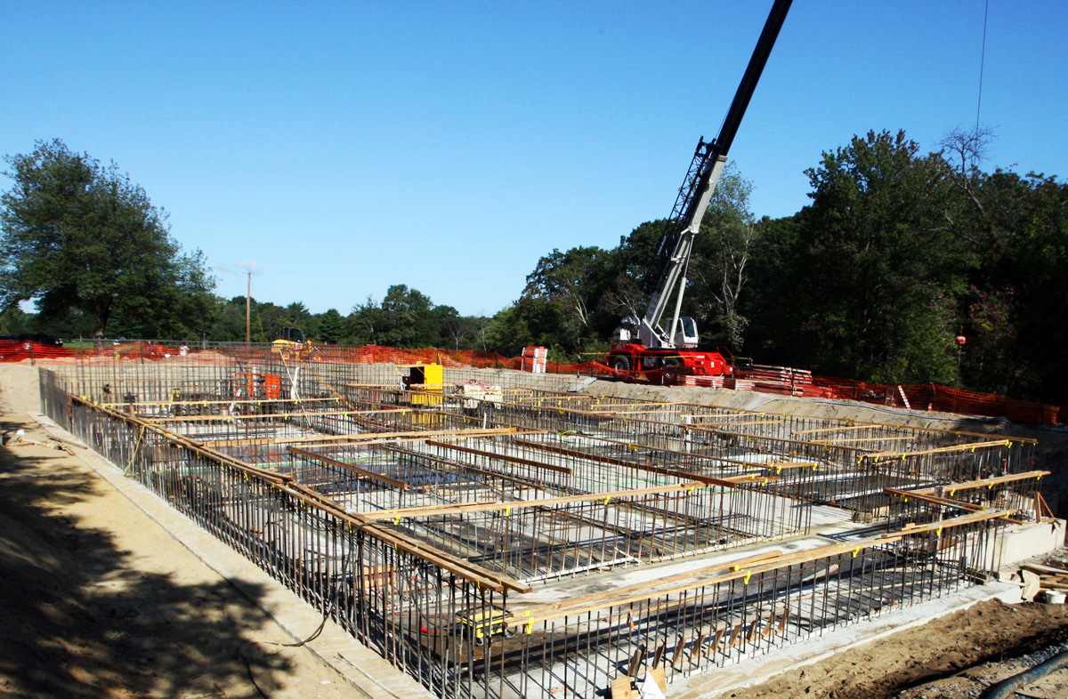 Laying the foundation for the Baldwin Pond water treatment plant