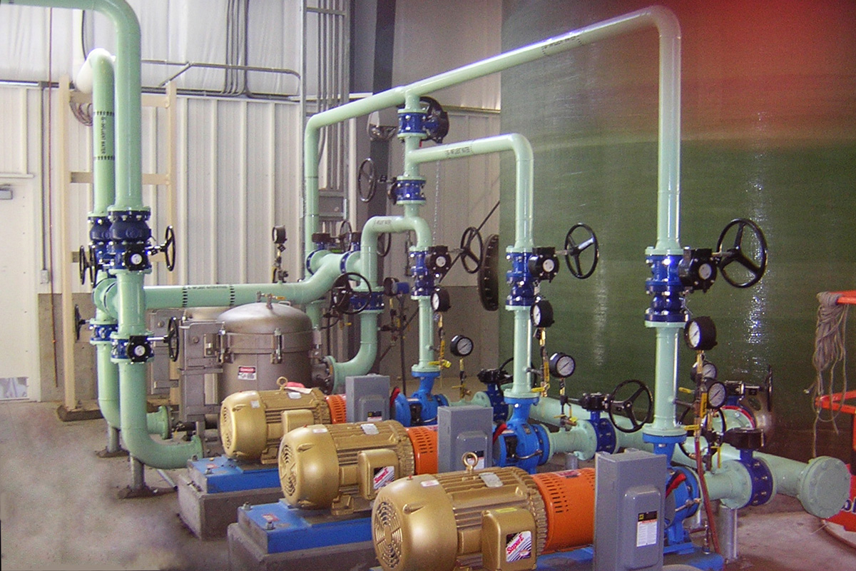 Water treatment pumps inside the new ETR facility