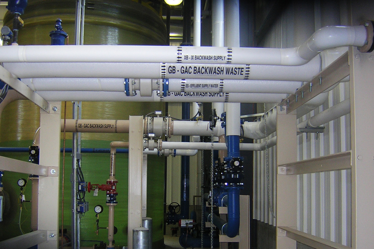 Some of the piping installed in the ETR facility