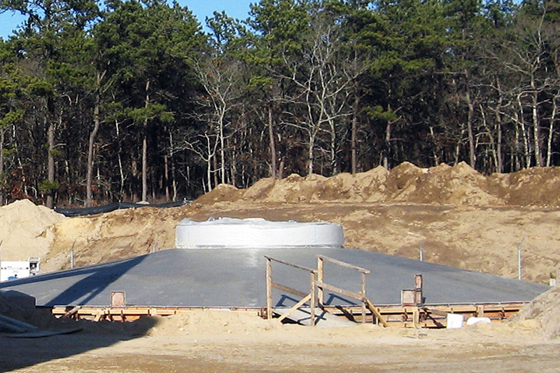 Progress photo of foundation, concrete placement